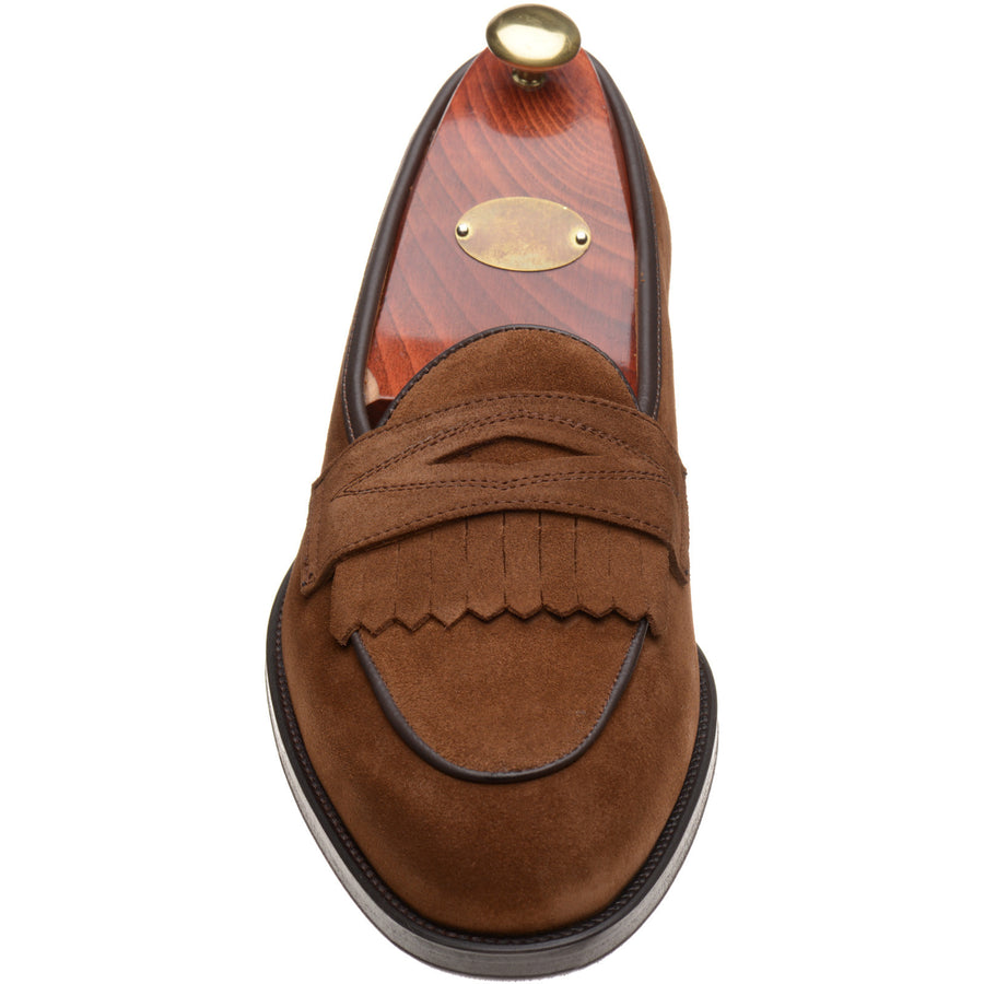 Product image for Wildsmith Model 8 mens loafers in dark tan suede