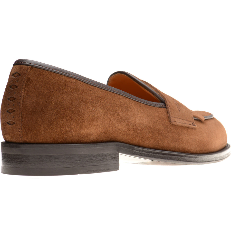 Product image for Wildsmith Model 8 mens loafers in dark tan suede