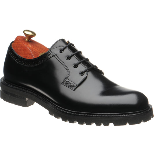Product image for Wildsmith Model 91 mens rubber-soled Derby shoes in black polished (second)