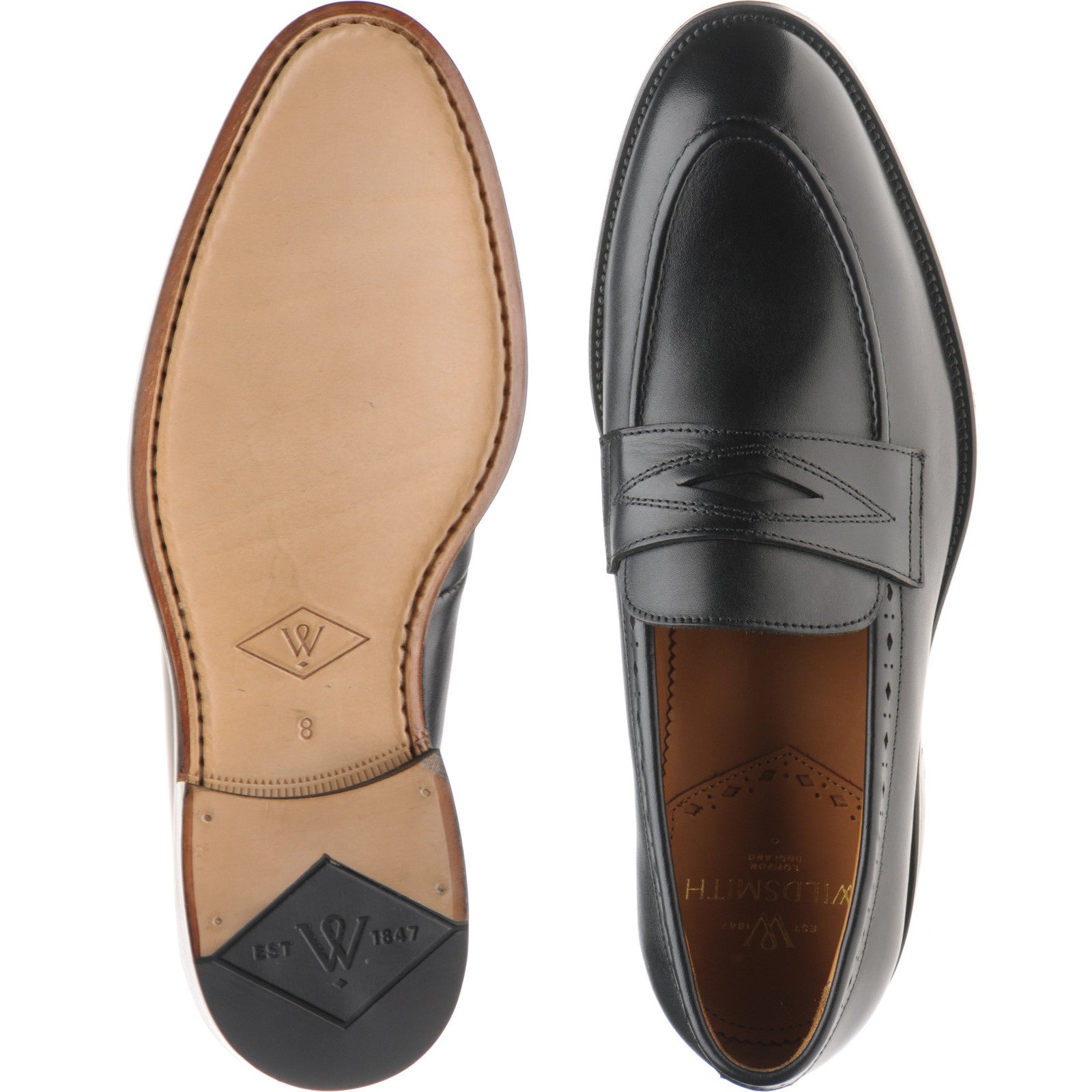 Product image for Wildsmith Model 98 mens loafers in black calf (second)