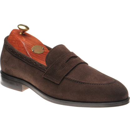 Product image for Wildsmith Model 98 mens loafers in dark brown suede