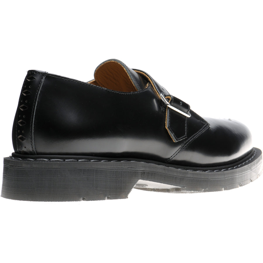 Product image for Wildsmith Model Monk mens rubber-soled monk shoes in black hi shine (second)
