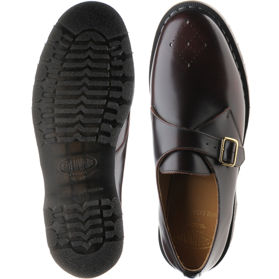 Product image for Wildsmith Model Monk mens rubber-soled monk shoes in burgundy rub off (second)