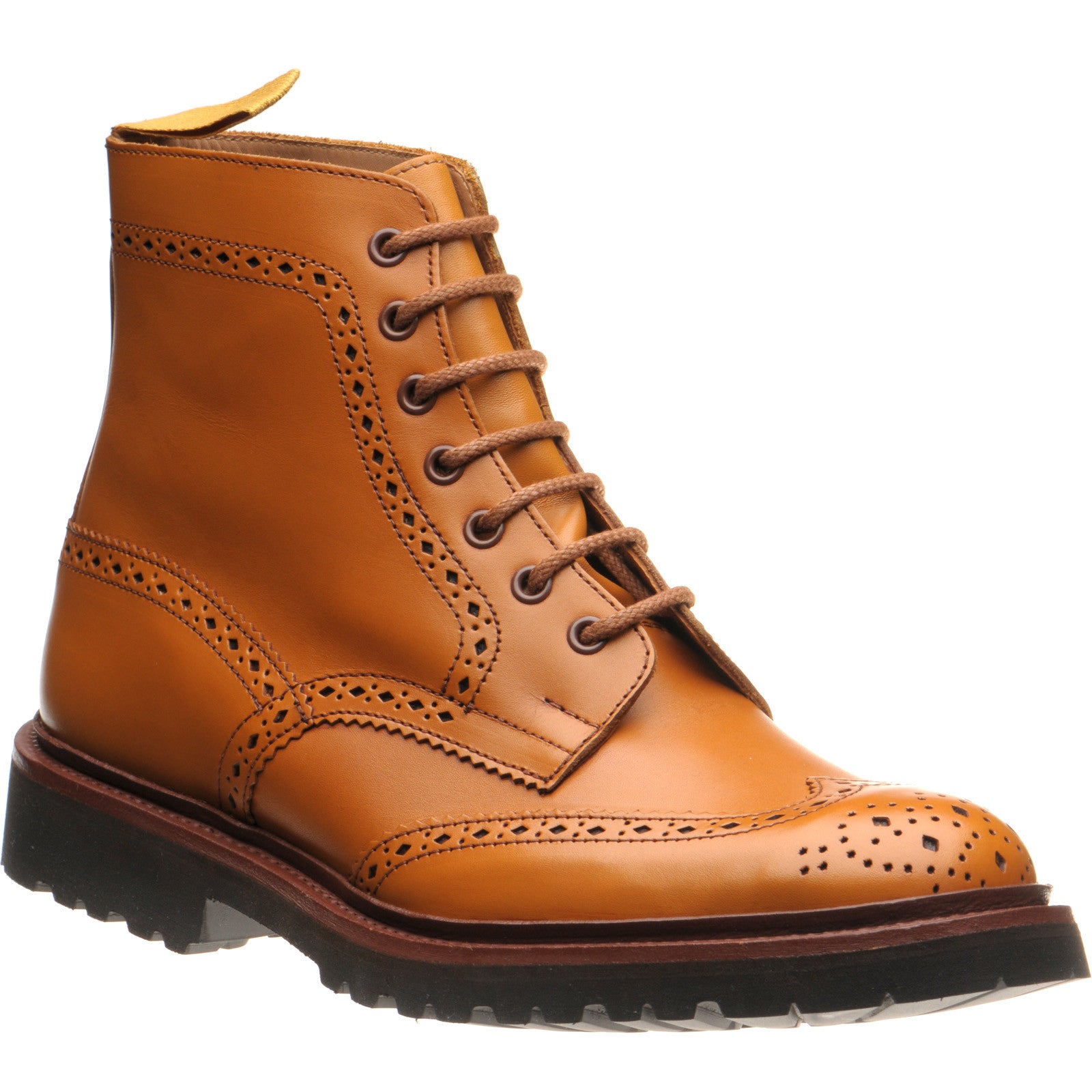 Product image for Wildsmith Wildsmith Stow LW mens rubber-soled brogue boots in acorn antique