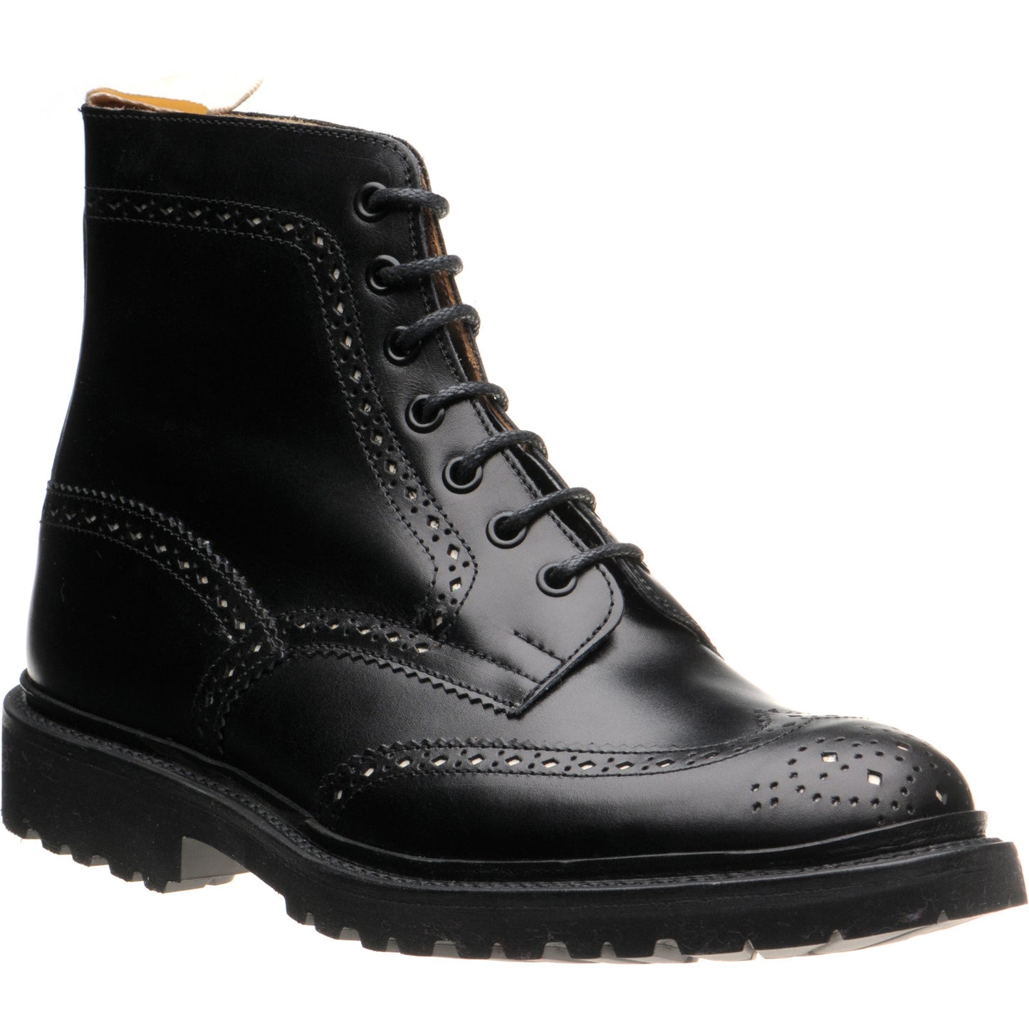 Product image for Wildsmith Wildsmith Stow LW mens rubber-soled brogue boots in black calf