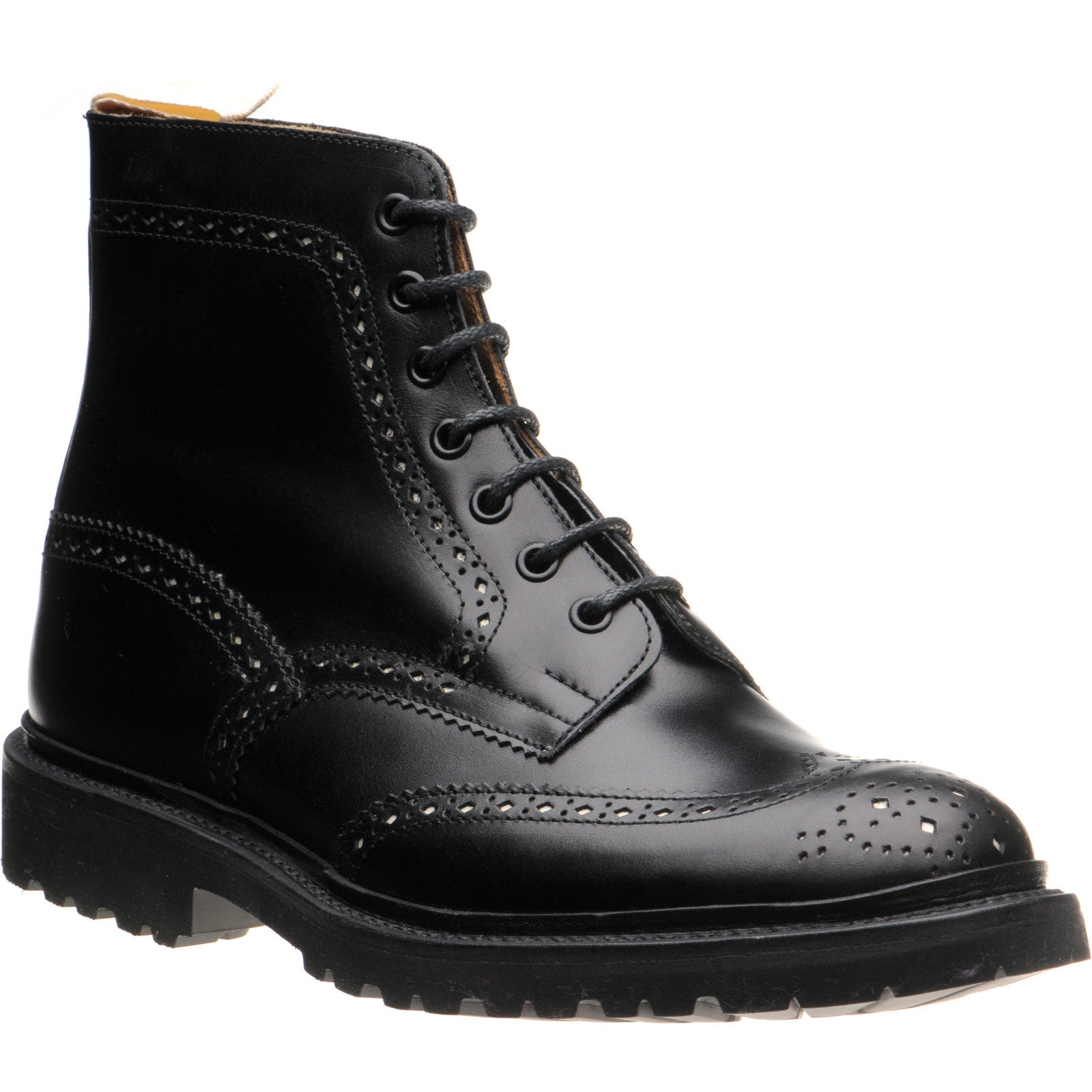 Product image for Wildsmith Wildsmith Stow LW mens rubber-soled brogue boots in black calf