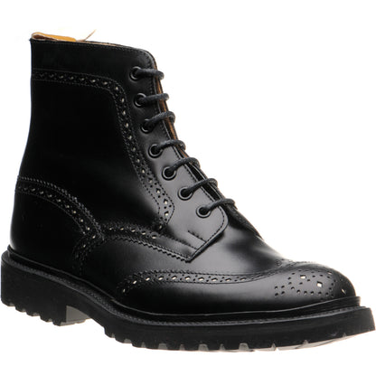 Product image for Wildsmith Wildsmith Stow LW mens rubber-soled brogue boots in black calf