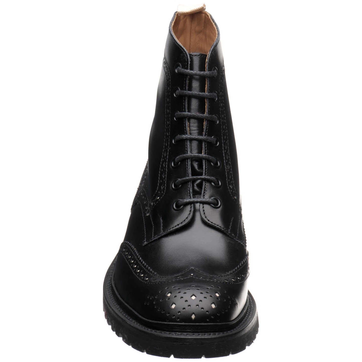 Product image for Wildsmith Wildsmith Stow LW mens rubber-soled brogue boots in black calf