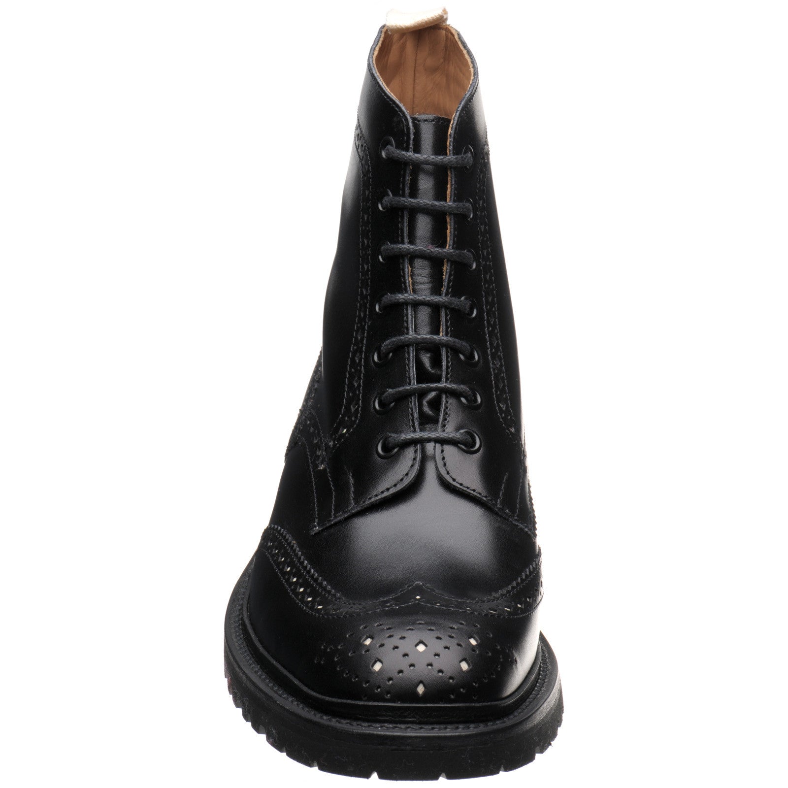 Product image for Wildsmith Wildsmith Stow LW mens rubber-soled brogue boots in black calf