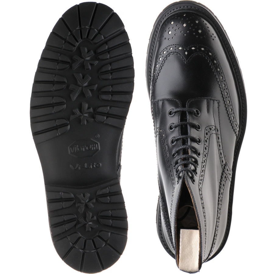 Product image for Wildsmith Wildsmith Stow LW mens rubber-soled brogue boots in black calf