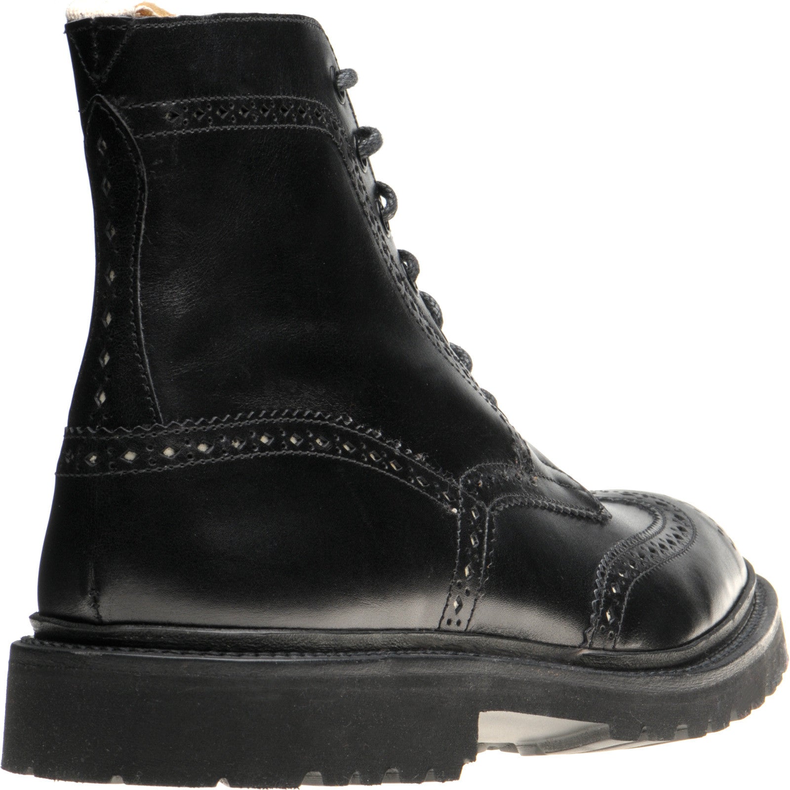 Product image for Wildsmith Wildsmith Stow LW mens rubber-soled brogue boots in black calf